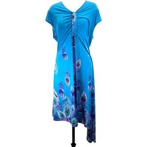 Seventh Avenue Dress Womens Size XL Empire Waist A-Line Stretch Asymmetrical Hem